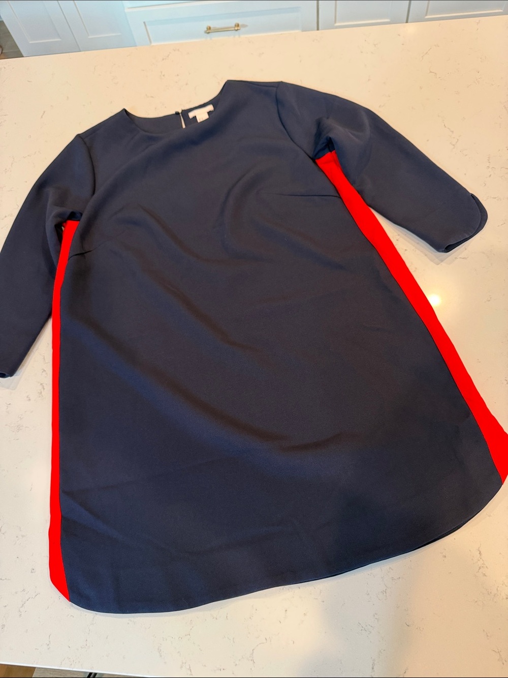 H&M Navy Dress with Bright Red Side Panels